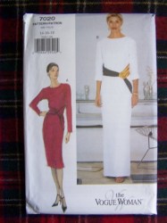 7020 VOG STRT LINED SS-LS BIAS DRAPE DRESS LENGTHS PATTERN 8-12